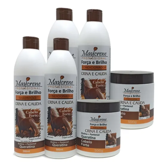 2 Kits Crina E Cauda Com Biotina Maycrene - 6 Produtos