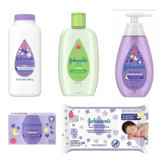 Kit Hora Do Sono Johnsons Baby Talco+colon+sab Liq+sab+lenço