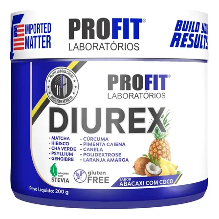 Diurex Chá Diurético Termogênico Detox 200g - Profit Sabor Abacaxi Com Coco