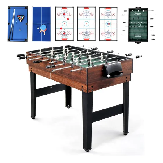 Mesa Multi-juegos Pexmor 6-en-1: Hockey, Futbolín, Billar Y