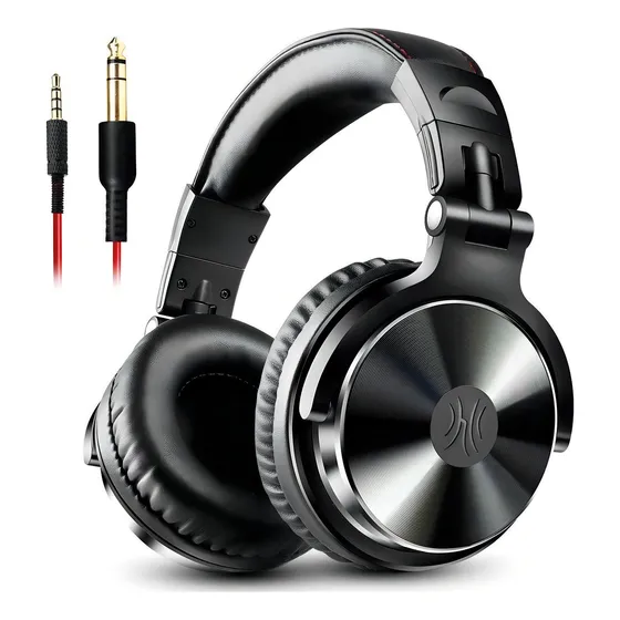 Headset Dj Oneodio Pro Dobrável 50mm Duplo Conector P2 E P10 Cor Preto