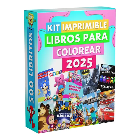 Kit Imprimible Libritos Libros Colorear Pintar Mega Pack