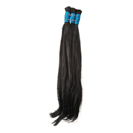 Cabelo Humano 55cm 100g Natural Levemente Ondulado Castanho Preto