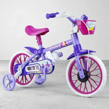 Bicicleta Urbana Aro 12 Nathor Violet Freio Tambor Rodas Treinamento