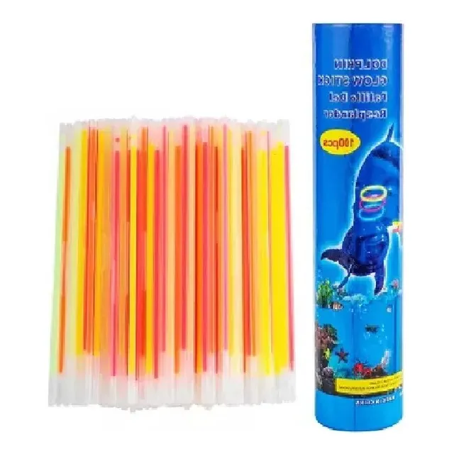 Pulseras Flúo Pack De 100 Unidades Luminosas Neón 