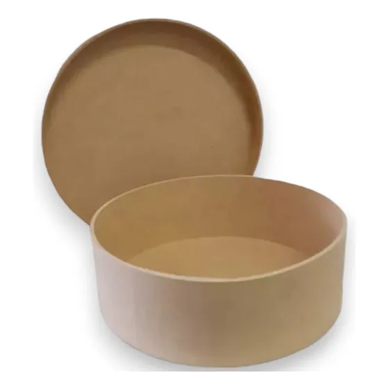 Kit 10 Caixa Redonda  Mdf Cru 7 X 16 Cm Diâmetro.