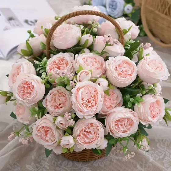 2pcspeonías Artificiales De Plástico 30 Cm Flores Artificial