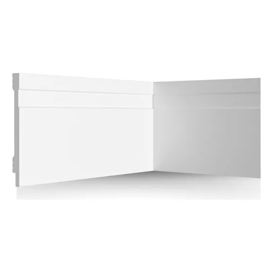 Rodapé Poliestireno 10cm Altura Branco Resistente Kit 25