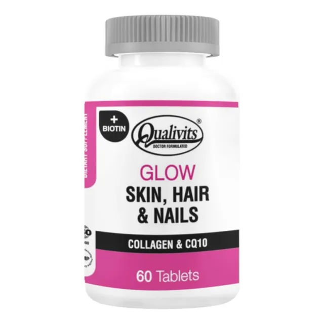 Glow Skin Hair & Nails 60 Comp Con Collagen & Cq10 Qualivits