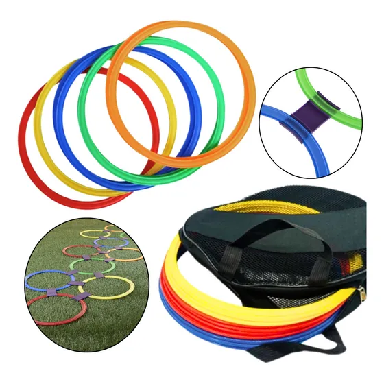 Set 10 Aros De Agilidad Y Entrenamiento/ Deporte Ejercicio Color Multicolor