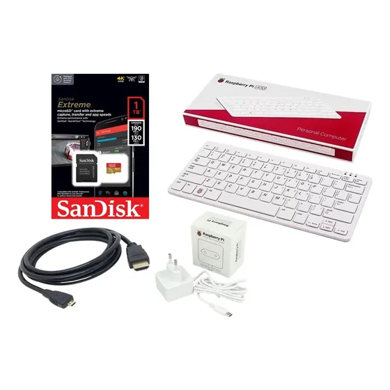 Kit Raspberry Pi400 Pi 400 C/ Fonte, Sd 1tb Sandisk Extreme