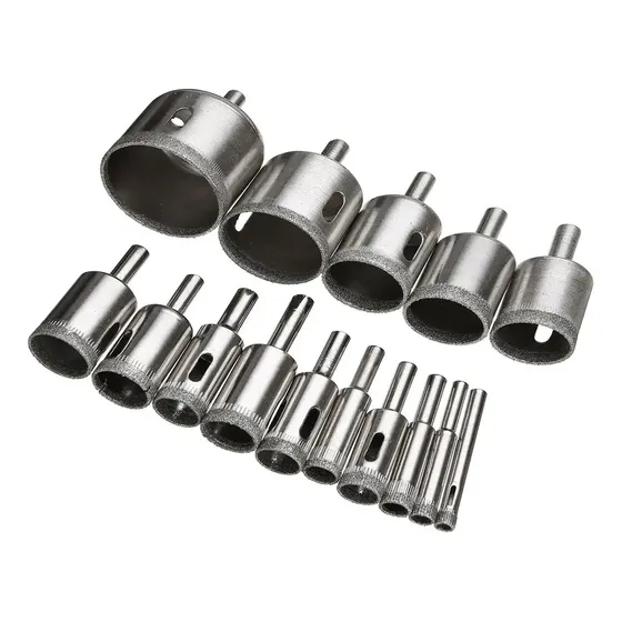  Brocas  Serra Copo Diamantada Kit 15 Pcs 6mm A 50mm
