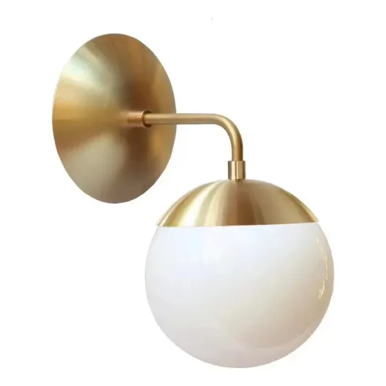 Luminaria De Pared Interior Dormitorio Dorado 15cm + Lampara