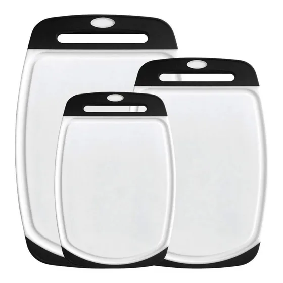 Tabla Para Picar Cortar Cocina - Set X 3 Unidades Blanco y Negro