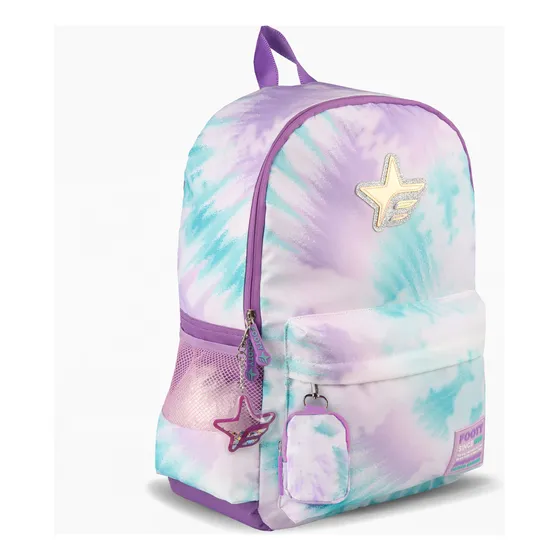 Mochila Escolar Footy 18p Espalda Grande Lila Reforzada
