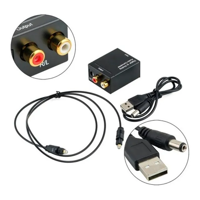 Adaptador Convertidor Conversor Audio Optico Digital A Rca  
