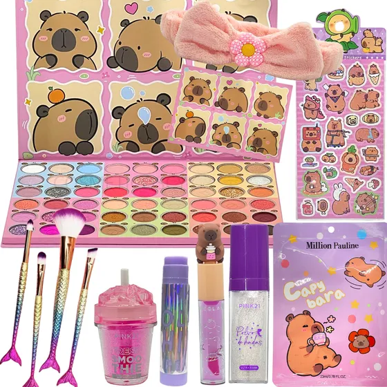 Set Maquillaje Capibara Capybala Nena Regalo