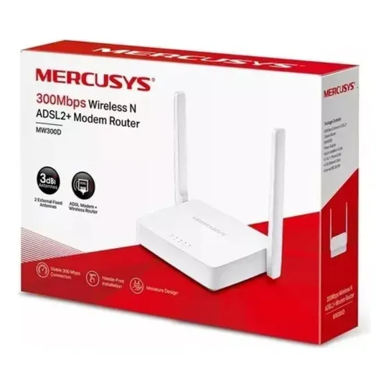 Modem Router Mercusys Mw300d 300mbps 2 Antenas