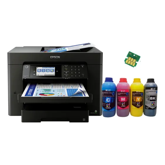 Multifuncional A3+ Epson Wf 7840 2gav, + Bulk + Tinta + Chip