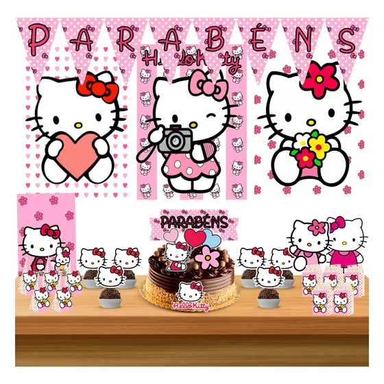 Kit Festa Hello Kitty -só Um Bolinho 50pçs