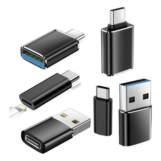 6 Piezas Adaptador Lighting Otg Tipo C,usb 3.0 5 Gbps