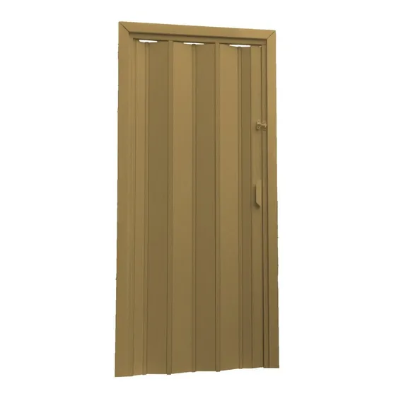 Porta Sanfonada De Correr Pvc Multilit 2,10cmx0,80cm Cores Cor Marrom-claro