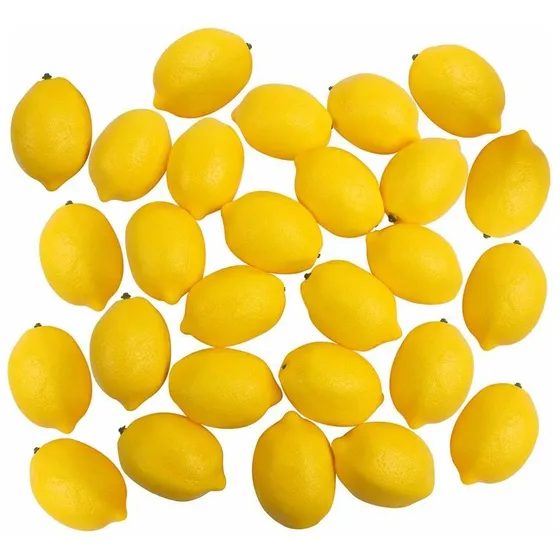 30 Piezas De Limón Amarillo Artificial, Decoración De...