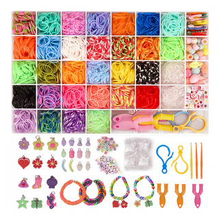 2500 Piezas Kit Para Hacer Pulseras Bandas Goma De Arco Iris 2500 Piezas Kit Para Hacer Pulseras Bandas Goma De Arco Iris