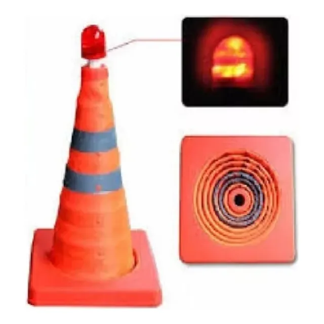 Cono De Seguridad Con Luz Y Reflejante Plegable