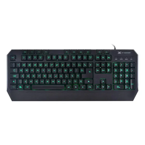 Teclado Gamer Draco Vx Gaming Macro Abnt2 Led 3 Cores Vinik Cor de teclado Preto