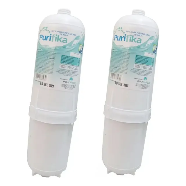 Kit C/2filtro Vela Policarbon De Água Compat Soft Everest 2x
