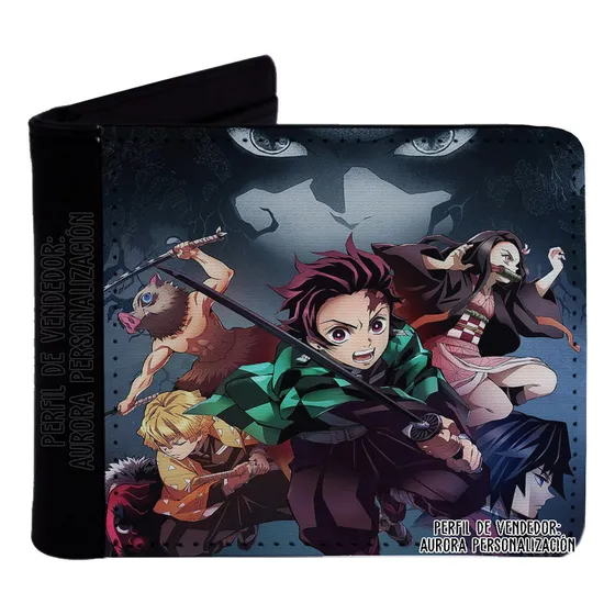 Billetera Cartera Cuero Sintético Demon Slayer Anime 09