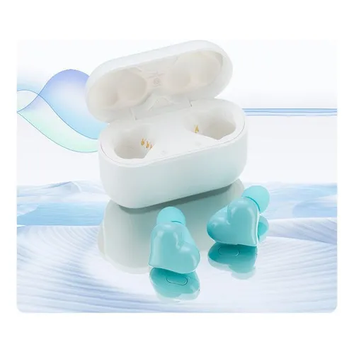 Audífonos Bluetooth En Forma De Corazón Con Cancelación De Color Azul Cielo