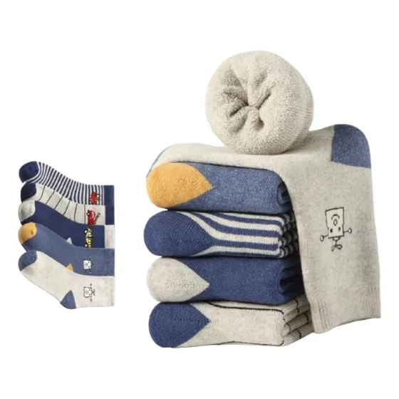   Meia Infantil Atoalhada Térmica 3 Pares Cano Longo Algodão