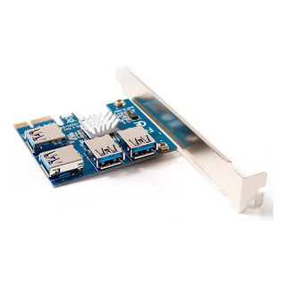 Placa Pci-e Multiplicadora Para Cabo Riser 1x4 Mineração Placa Pci-e Multiplicadora Para Cabo Riser 1x4 Mineração