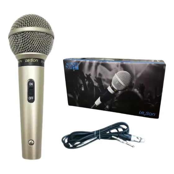 Microfone Leson Sm-58-p4 Com Fio