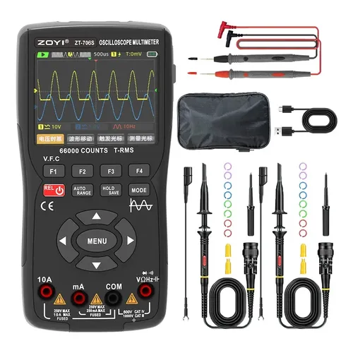 Osciloscópio Multímetro De Mão Zoyi Zt-706s 66000 Contagens