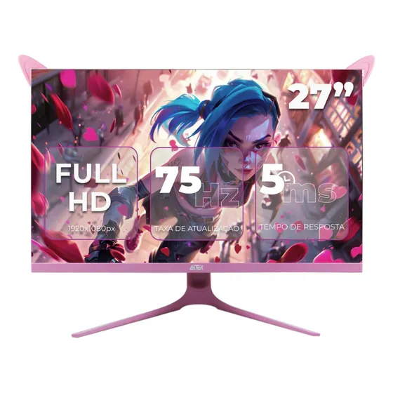 Monitor Gaming Rosa 27'' Full Hd Rgb 1ms 100hz Vesa Vga Hdmi