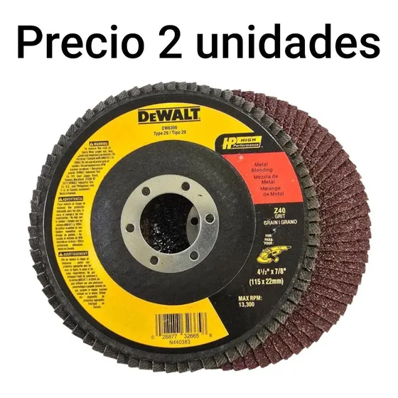 Discos Zicornio Flap Lija Dewalt Grano #40 #60 #80 #100 #120