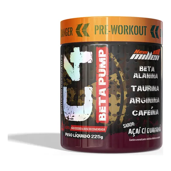 C4 Beta Pump 225g - New Millen - O Melhor Pré Treino Sabor Açaí com guaraná