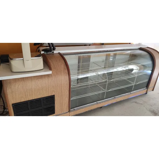 Heladera Mostrador Vidrio Curvo 3,00m X 80cm