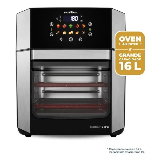 Air Fryer Oven Britânia 16L 4 em 1 Porta Removível BAF16A