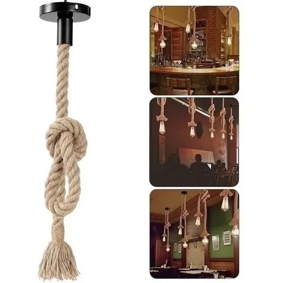 Soquete Colgante Decorativo Vintage Retro Soga E27/h76