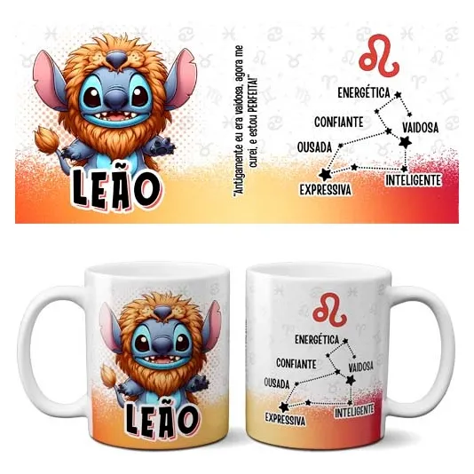 Estampas Signos Stitch Png Artes Sublimação Canecas Mockups
