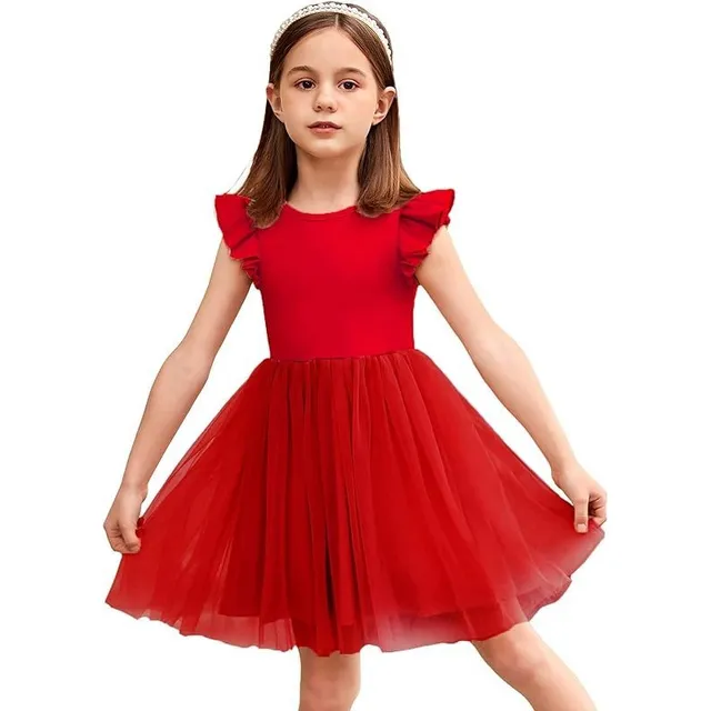 Vestido Niña Princesa Tutú Rojo Talla 2/4/6/8/10/12