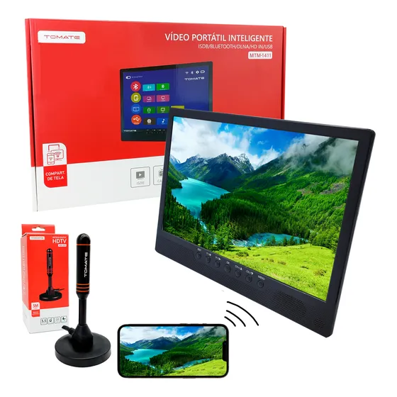 Tv Digital Portátil 14pol Espelhamento 12v  Caminhão +antena
