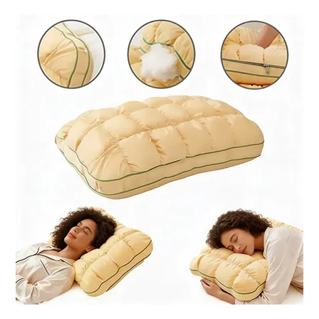 Travesseiro De Hotel Antialérgico Algodão Alto 70x50cm Amarelo