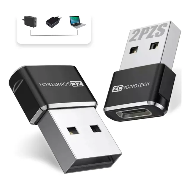 2 Piezas Adaptador Usb Tipo C Hembra A Usb Macho