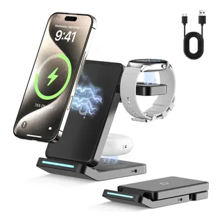 Kit Carregador Sem Fio 3 Em 1 Para 15w Compativel Com iPhone Kit Carregador Sem Fio 3 Em 1 Para 15w Compativel Com iPhone