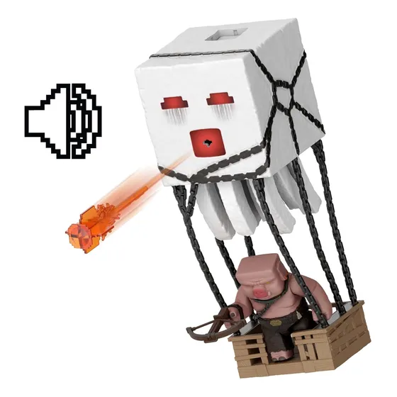 Minecraft Blast Attack Ghast Y Piglin Warrior C/sonido Y Luz